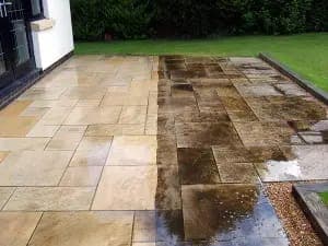 Patio being pressure washed in Kildare